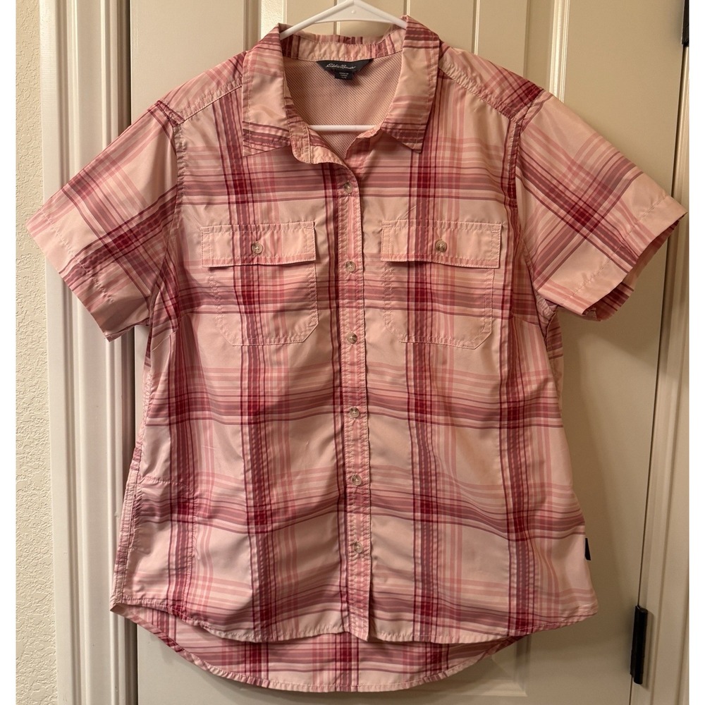 Lot of 2 Eddie Bauer Women's Adventure Shirts Size L Plaid Moisture Wicking - Picture 9 of 15